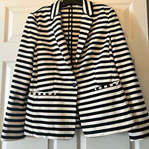 Express Black and White Striped Blazer